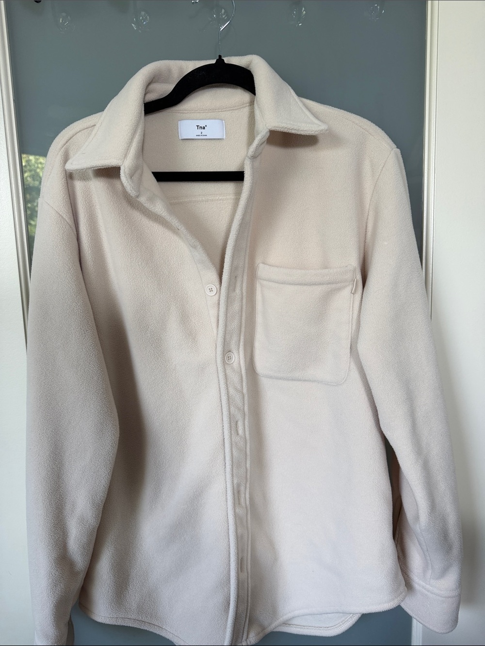 TNA Soft Cream Button-Up Teddy Jacket